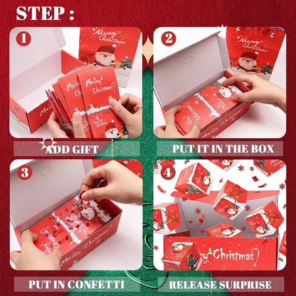 🎁Christmas Pop-up Surprise Gift BoxUnique Folding Bouncing Red Envelope Gift Box🎁