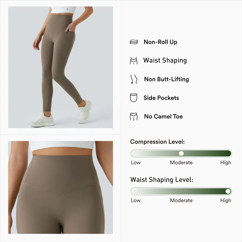 Alisanda®  High Waisted Waist Shaping Pocket Shaping Training Leggings